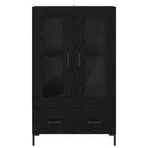 Highboard Μαύρη Οξυά 69,5 x 31 x 115 εκ. Επεξεργασμένο Ξύλο