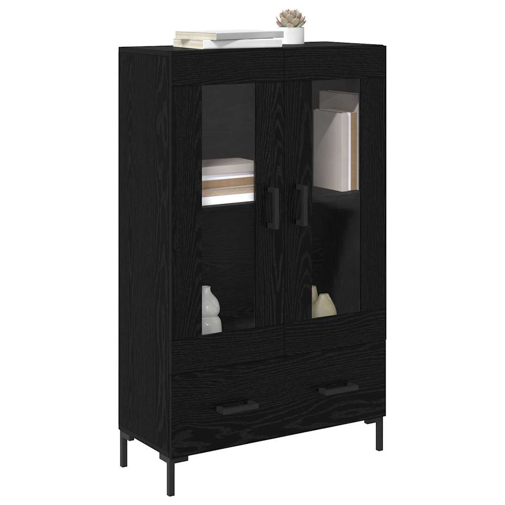 Highboard Μαύρη Οξυά 69,5 x 31 x 115 εκ. Επεξεργασμένο ξύλο