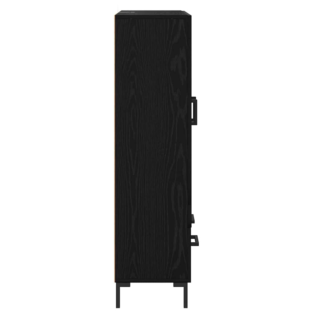 Highboard Μαύρη Οξυά 69,5 x 31 x 115 εκ. Επεξεργασμένο ξύλο