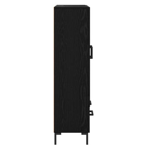 Highboard Μαύρη Οξυά 69,5 x 31 x 115 εκ. Επεξεργασμένο Ξύλο