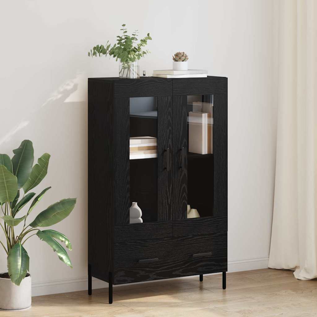 Highboard με συρτάρι Corona Μαύρη Οξυά 69,5 x 31 x 115 εκ. - Pakobazaar