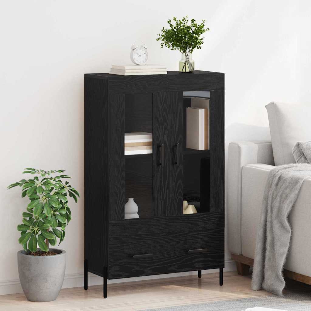 Highboard με συρτάρι Corona Μαύρη Οξυά 69,5 x 31 x 115 εκ. - Pakobazaar