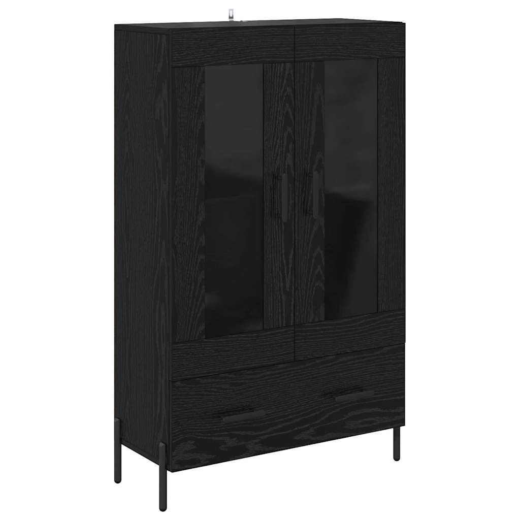 Highboard με συρτάρι Corona Μαύρη Οξυά 69,5 x 31 x 115 εκ. - Pakobazaar