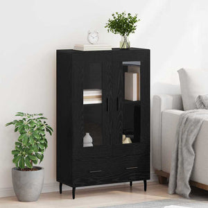 Highboard Μαύρη Οξυά 69,5 x 31 x 115 εκ. Επεξεργασμένο Ξύλο