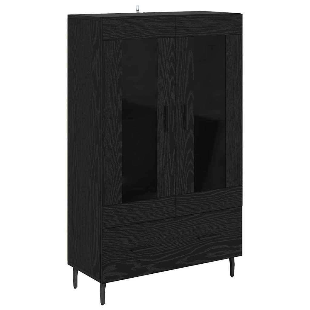 Highboard Μαύρη Οξυά 69,5 x 31 x 115 εκ. Επεξεργασμένο ξύλο