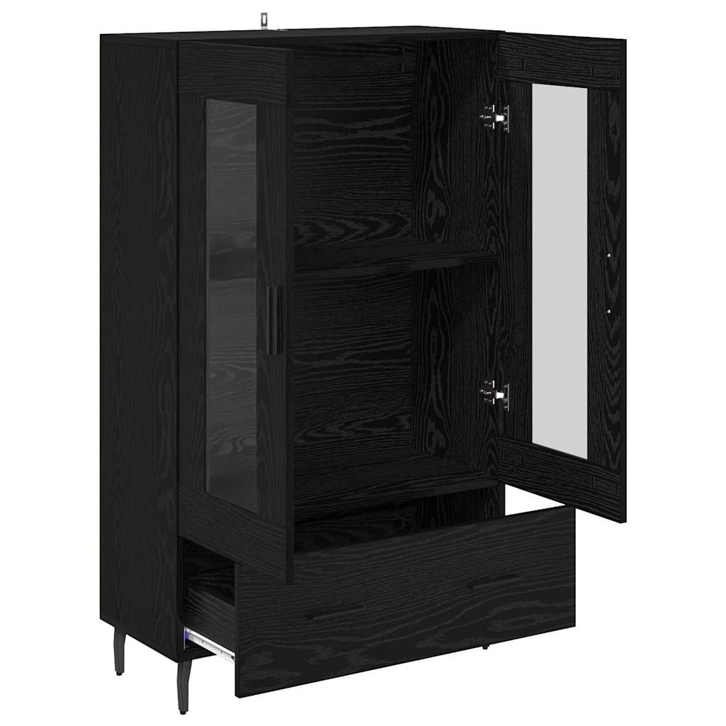 Highboard Μαύρη Οξυά 69,5 x 31 x 115 εκ. Επεξεργασμένο ξύλο