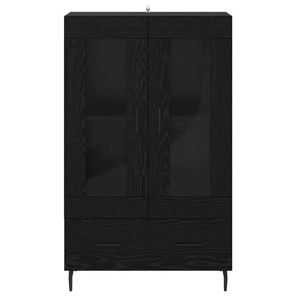 Highboard Μαύρη Οξυά 69,5 x 31 x 115 εκ. Επεξεργασμένο ξύλο