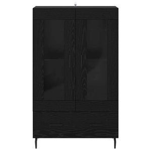Highboard Μαύρη Οξυά 69,5 x 31 x 115 εκ. Επεξεργασμένο Ξύλο