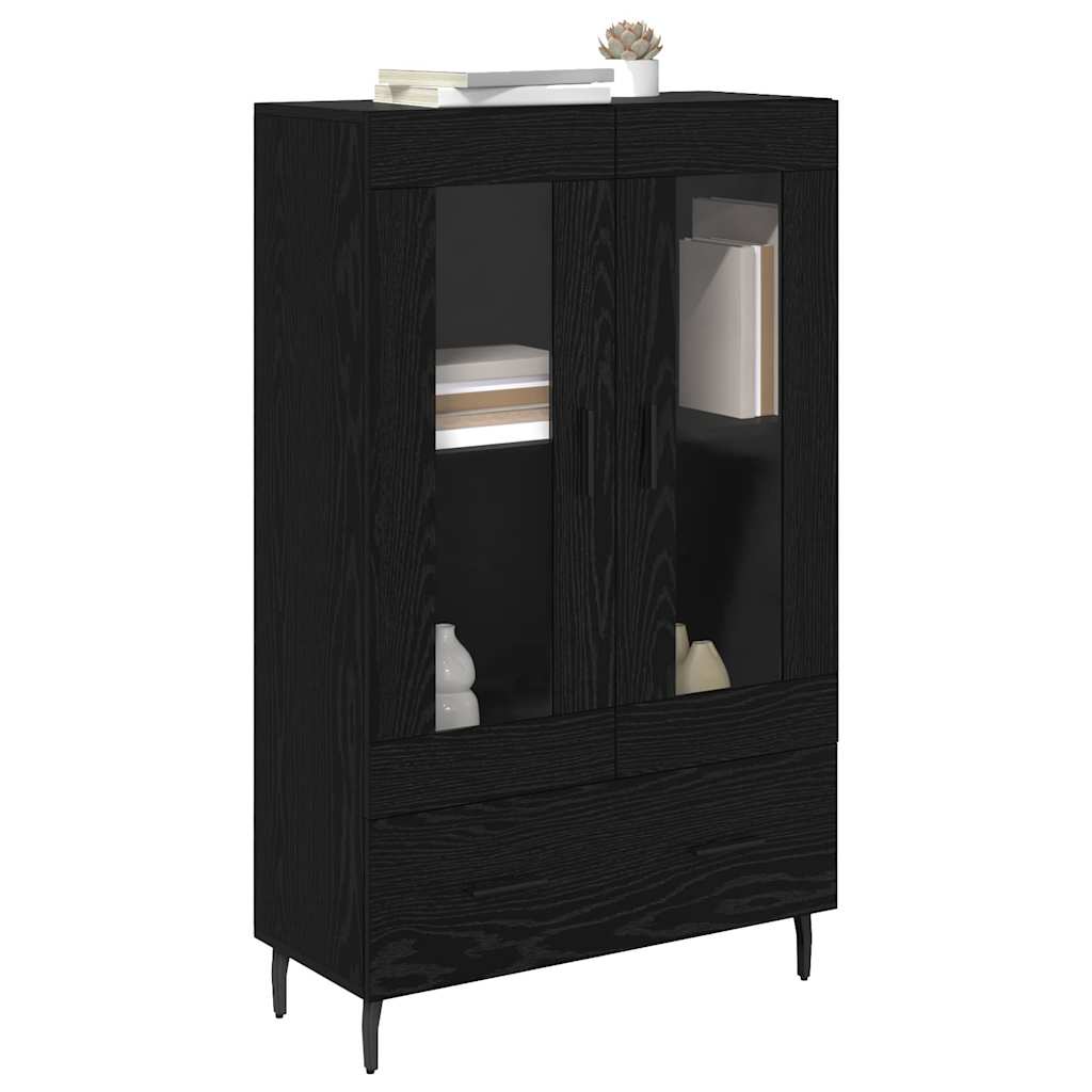 Highboard Μαύρη Οξυά 69,5 x 31 x 115 εκ. Επεξεργασμένο ξύλο