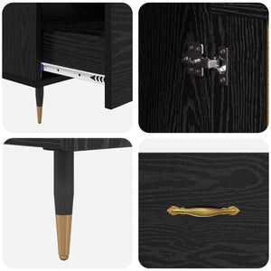 Highboard Μαύρη Οξυά 69,5 x 31 x 115 εκ. Επεξεργασμένο ξύλο - Pakobazaar