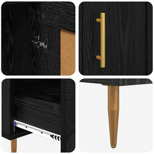 Highboard Μαύρη Οξυά 69,5 x 31 x 115 εκ. Επεξεργασμένο ξύλο - Pakobazaar