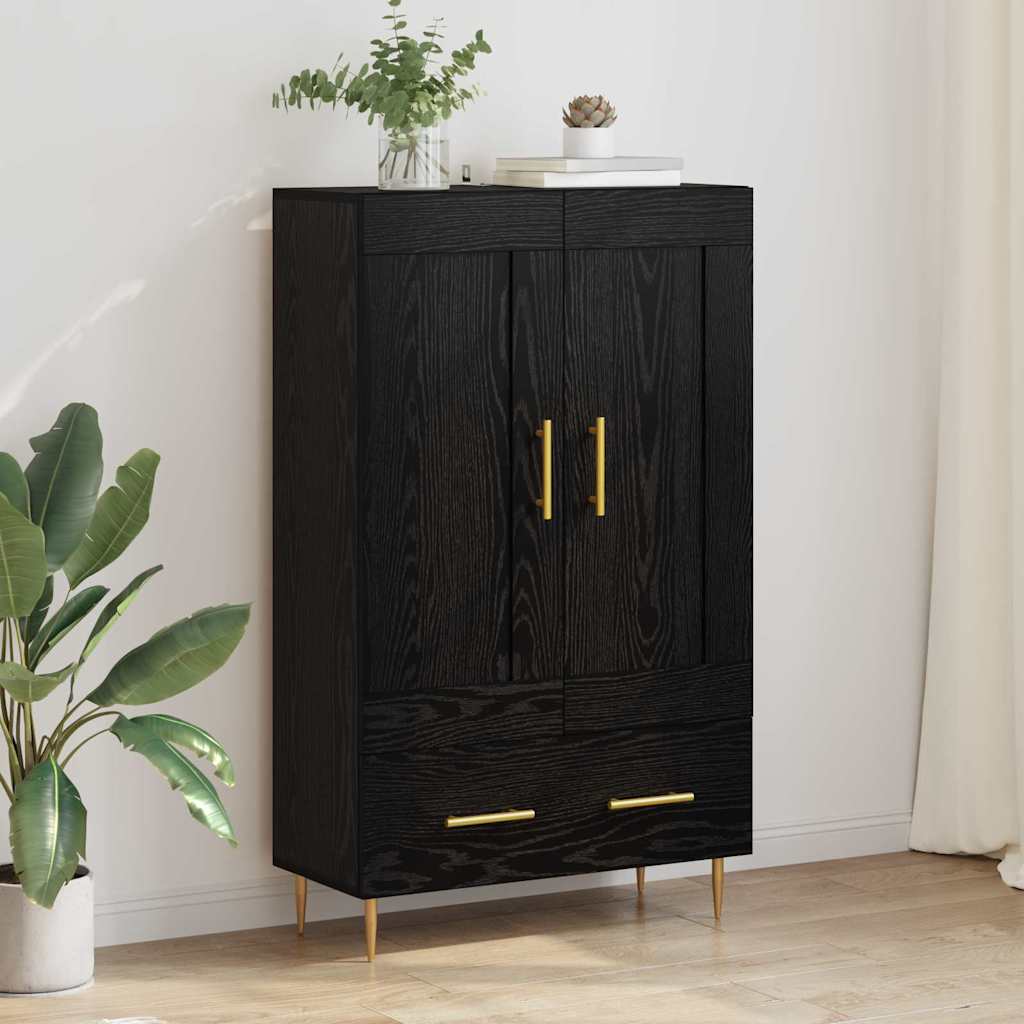 Highboard Μαύρη Οξυά 69,5 x 31 x 115 εκ. Επεξεργασμένο ξύλο - Pakobazaar