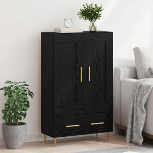 Highboard Μαύρη Οξυά 69,5 x 31 x 115 εκ. Επεξεργασμένο ξύλο - Pakobazaar