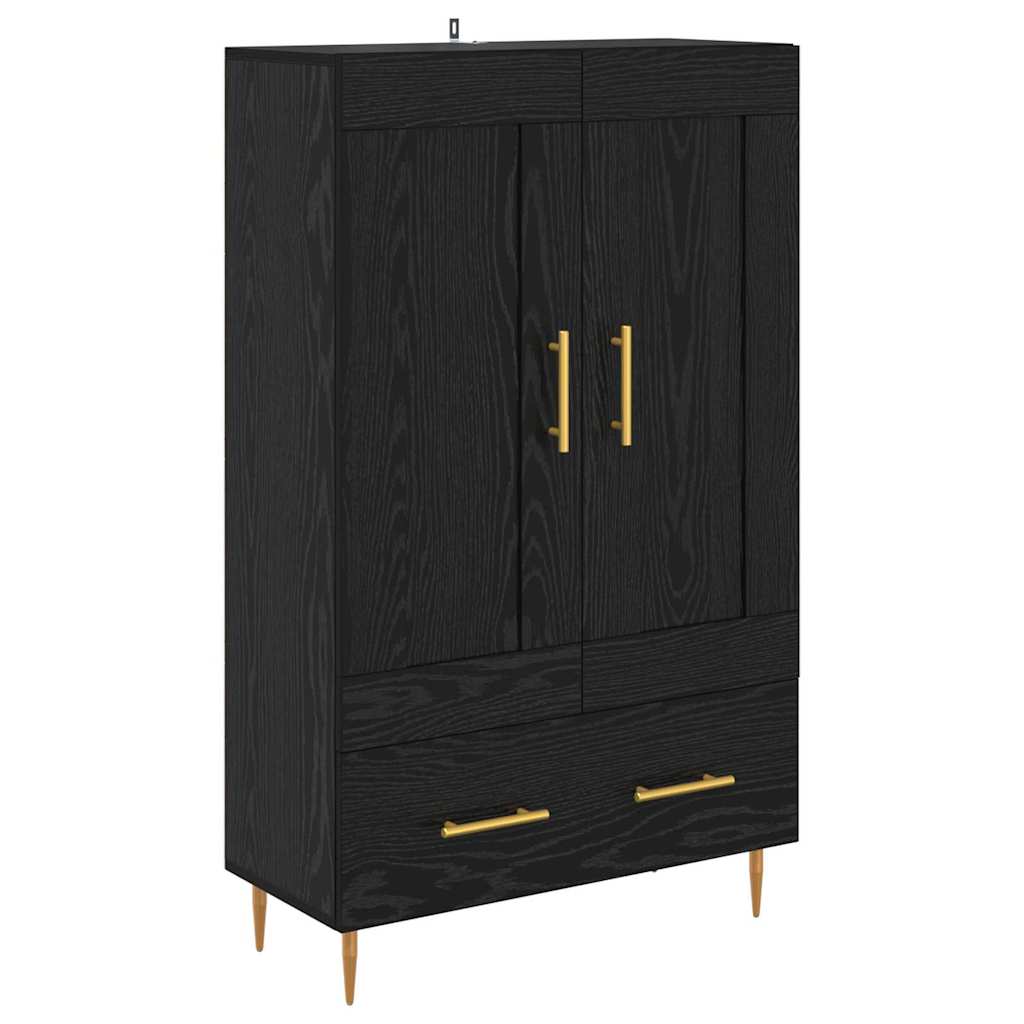 Highboard Μαύρη Οξυά 69,5 x 31 x 115 εκ. Επεξεργασμένο ξύλο - Pakobazaar