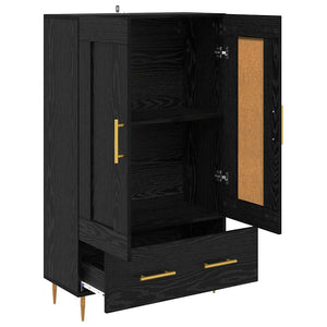 Highboard Μαύρη Οξυά 69,5 x 31 x 115 εκ. Επεξεργασμένο ξύλο - Pakobazaar