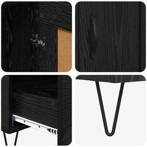 Highboard Μαύρη Οξυά 69,5 x 31 x 115 εκ. Επεξεργασμένο ξύλο - Pakobazaar