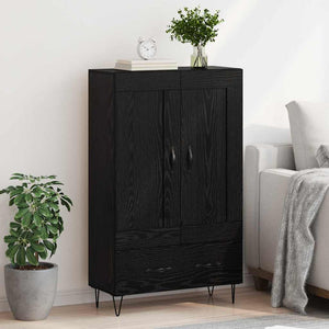 Highboard Μαύρη Οξυά 69,5 x 31 x 115 εκ. Επεξεργασμένο ξύλο - Pakobazaar