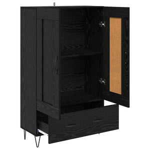 Highboard Μαύρη Οξυά 69,5 x 31 x 115 εκ. Επεξεργασμένο ξύλο - Pakobazaar