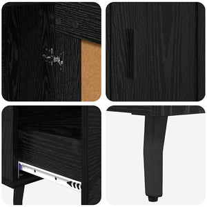 Highboard Μαύρη Οξυά 69,5 x 31 x 115 εκ. Επεξεργασμένο ξύλο - Pakobazaar