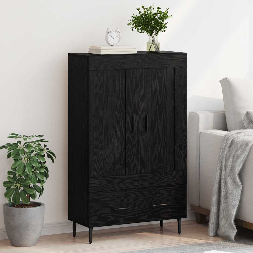 Highboard Μαύρη Οξυά 69,5 x 31 x 115 εκ. Επεξεργασμένο ξύλο - Pakobazaar