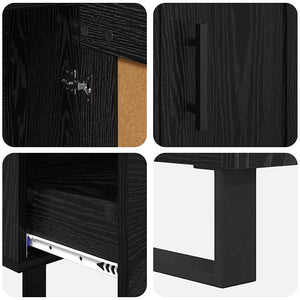 Highboard Μαύρη Οξυά 69,5 x 31 x 115 εκ. Επεξεργασμένο ξύλο - Pakobazaar