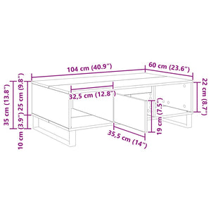 Τραπεζάκι σαλονιού Παλιό ξύλο 104 x 60 x 35 εκ. - Pakobazaar
