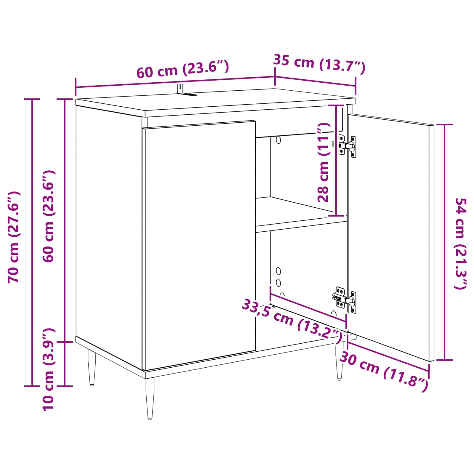 Πλαϊνό γραφείο Παλιό Ξύλο 60 x 35 x 70 cm Επεξεργασμένο ξύλο - Pakobazaar