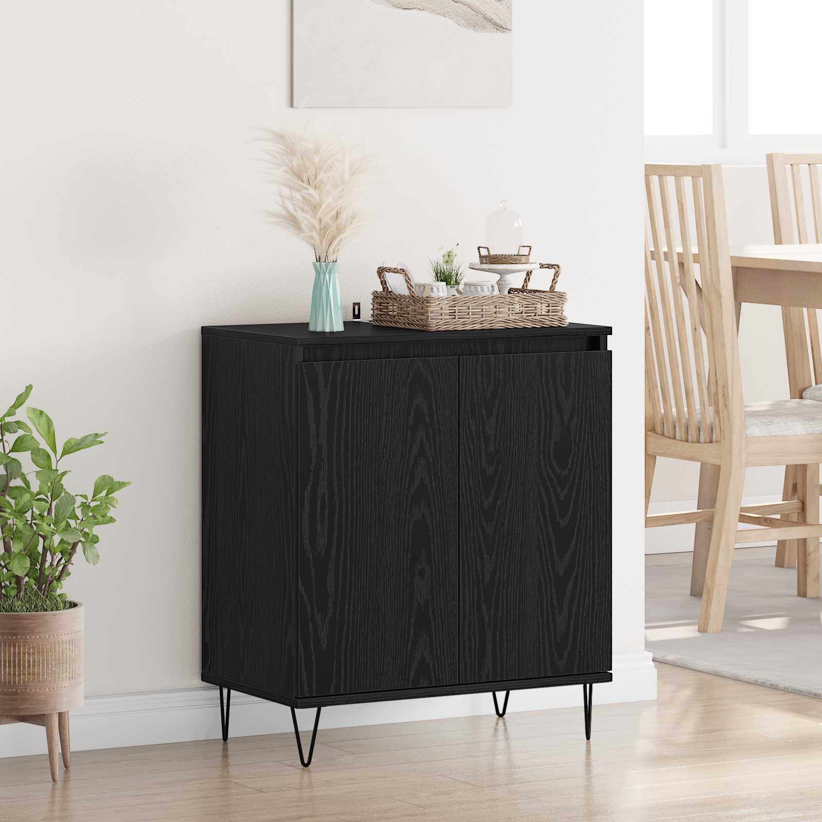 Πλαϊνό γραφείο Μαύρη Οξυά 60 x 35 x 70 cm Επεξεργασμένο ξύλο - Pakobazaar