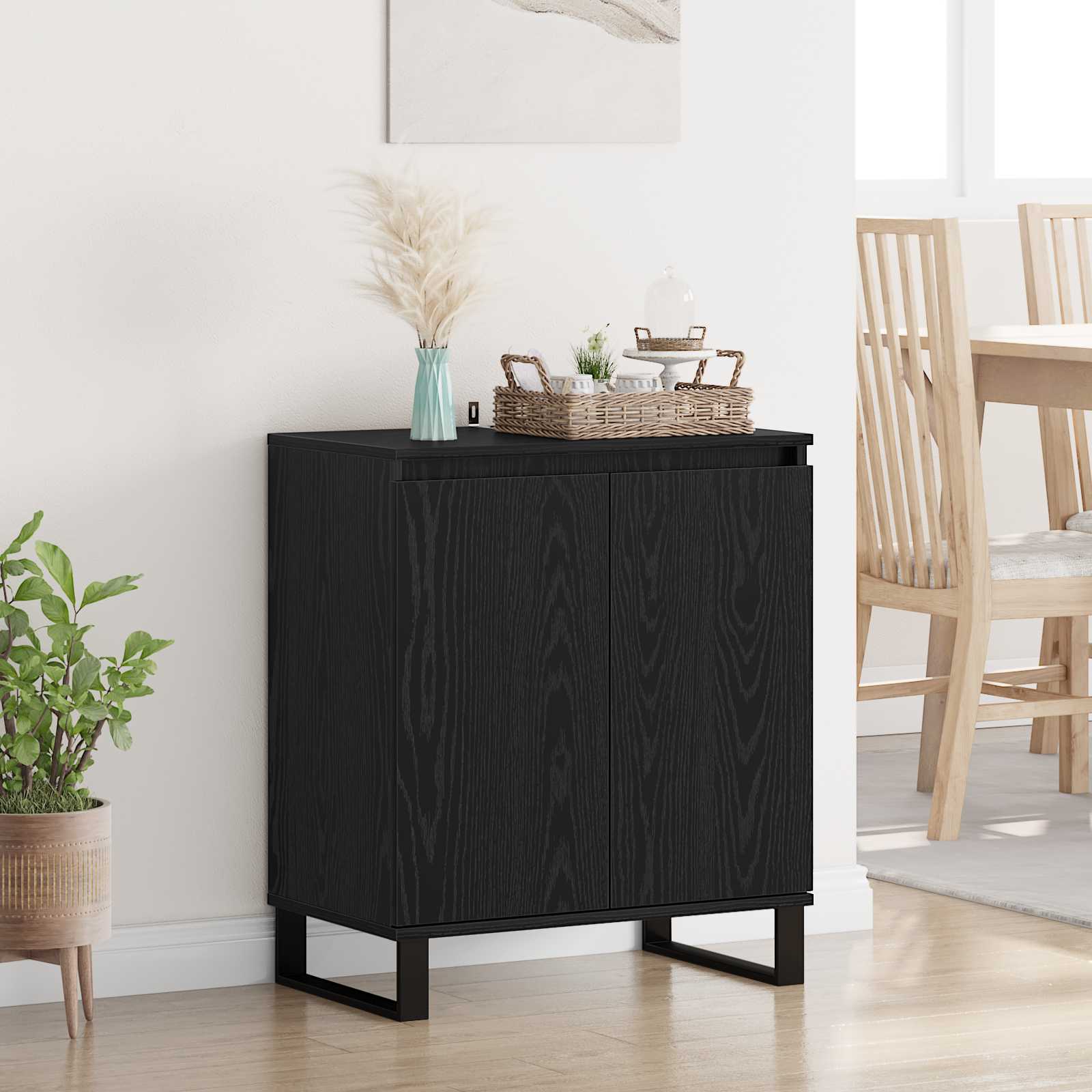 Πλαϊνό γραφείο Μαύρη Οξυά 60 x 35 x 70 cm Επεξεργασμένο ξύλο - Pakobazaar