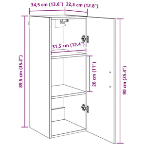 Επιτοίχιο ντουλάπι Μαύρη Οξυά 34,5 x 34 x 90 εκ. - Pakobazaar