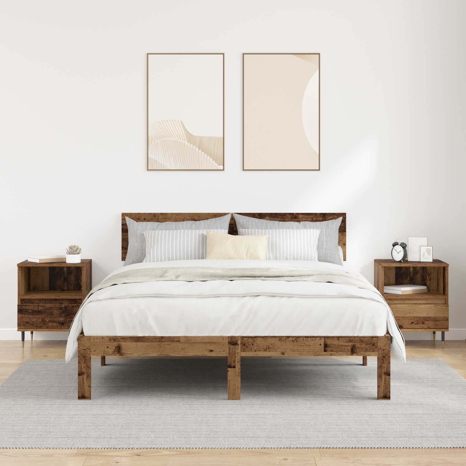 Κομοδίνο 2 pcs Παλιό ξύλο 40 x 35 x 50 εκ. Επεξεργασμένο ξύλο - Pakobazaar