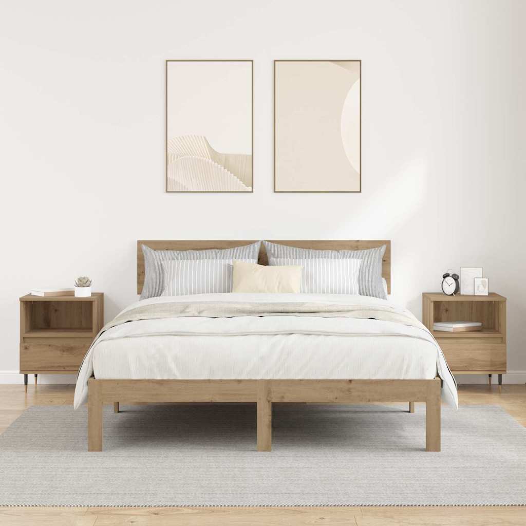 Κομοδίνο 2 pcs Artisan Oak 40 x 35 x 50 εκ. Επεξεργασμένο ξύλο - Pakobazaar