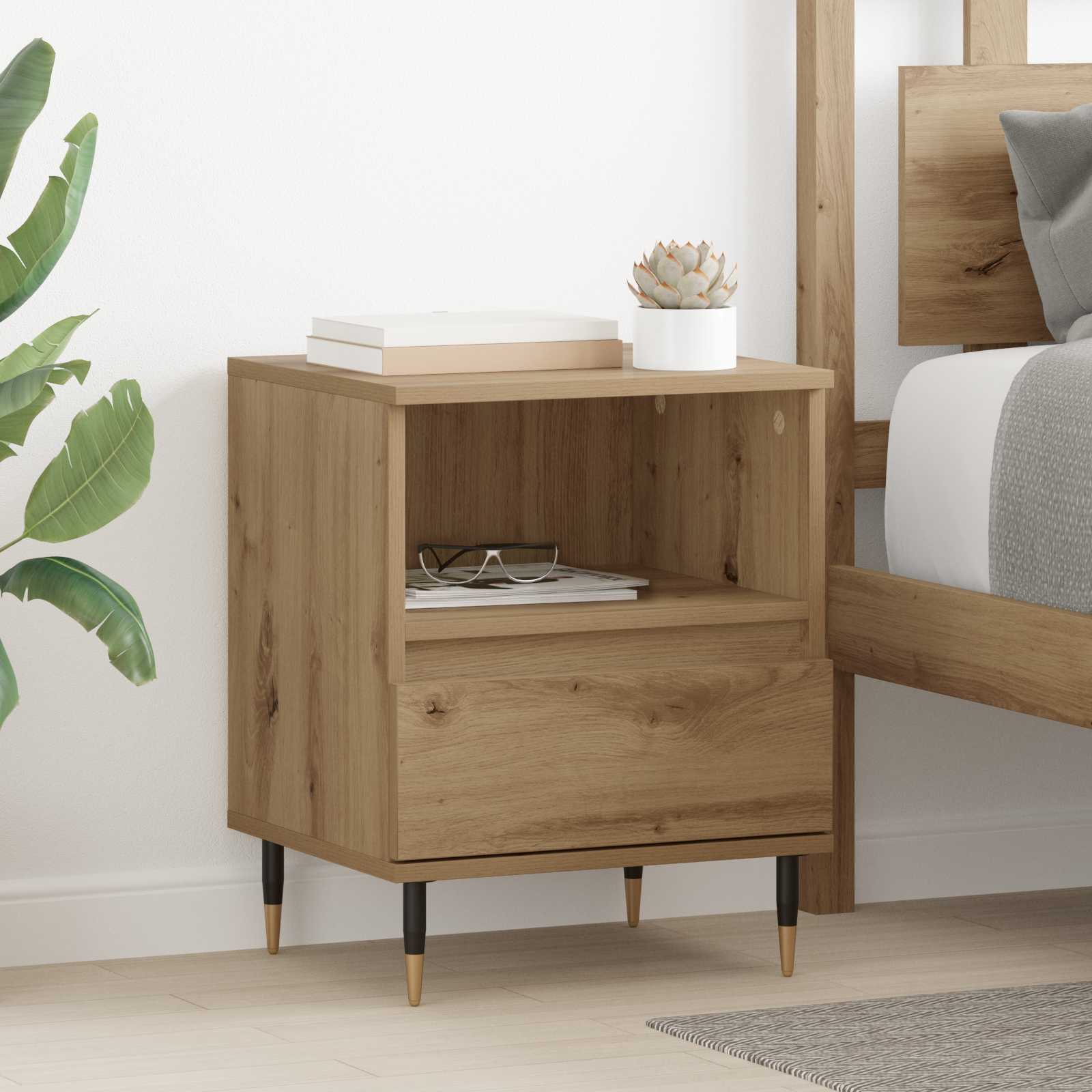 Κομοδίνο 2 pcs Artisan Oak 40 x 35 x 50 εκ. Επεξεργασμένο ξύλο - Pakobazaar