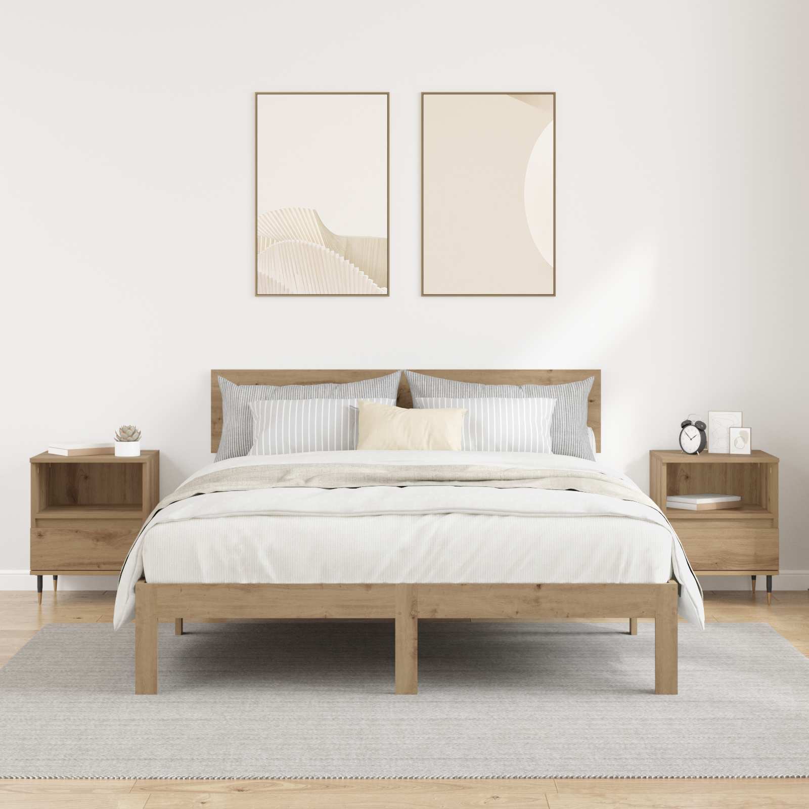 Κομοδίνο 2 pcs Artisan Oak 40 x 35 x 50 εκ. Επεξεργασμένο ξύλο - Pakobazaar