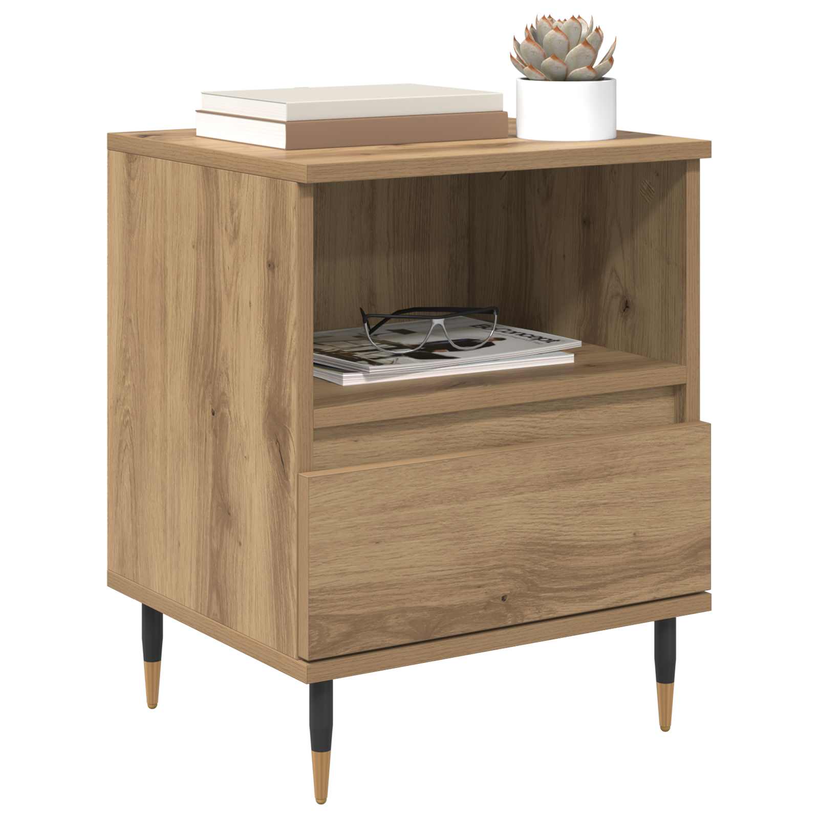 Κομοδίνο 2 pcs Artisan Oak 40 x 35 x 50 εκ. Επεξεργασμένο ξύλο - Pakobazaar