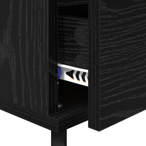Κομοδίνο 2 pcs Μαύρη Οξυά 40 x 35 x 50 εκ. Επεξεργασμένο ξύλο - Pakobazaar