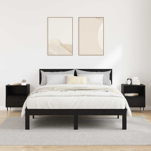 Κομοδίνο 2 pcs Μαύρη Οξυά 40 x 35 x 50 εκ. Επεξεργασμένο ξύλο - Pakobazaar