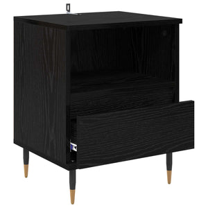 Κομοδίνο 2 pcs Μαύρη Οξυά 40 x 35 x 50 εκ. Επεξεργασμένο ξύλο - Pakobazaar