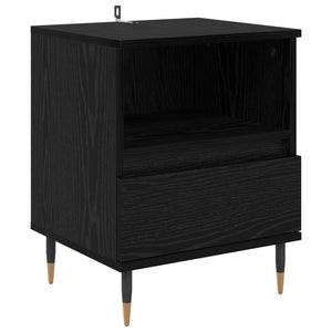 Κομοδίνο 2 pcs Μαύρη Οξυά 40 x 35 x 50 εκ. Επεξεργασμένο ξύλο - Pakobazaar