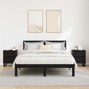 Κομοδίνο 2 pcs Μαύρη Οξυά 40 x 35 x 50 εκ. Επεξεργασμένο ξύλο - Pakobazaar