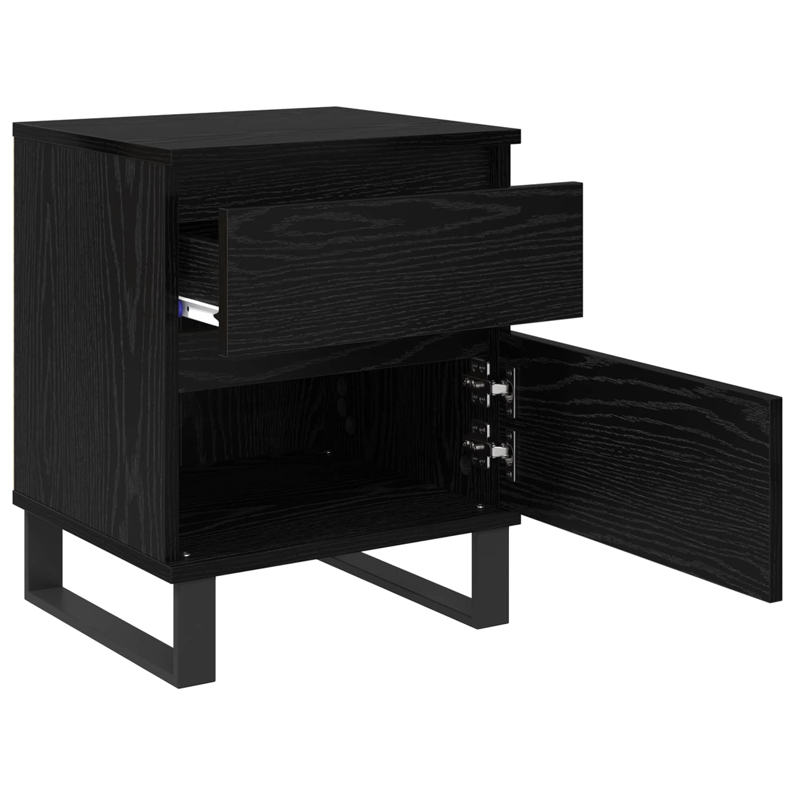 Κομοδίνο 2 pcs Μαύρη Οξυά 40 x 35 x 50 εκ. Επεξεργασμένο ξύλο - Pakobazaar