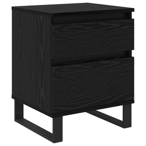Κομοδίνο 2 pcs Μαύρη Οξυά 40 x 35 x 50 εκ. Επεξεργασμένο ξύλο - Pakobazaar