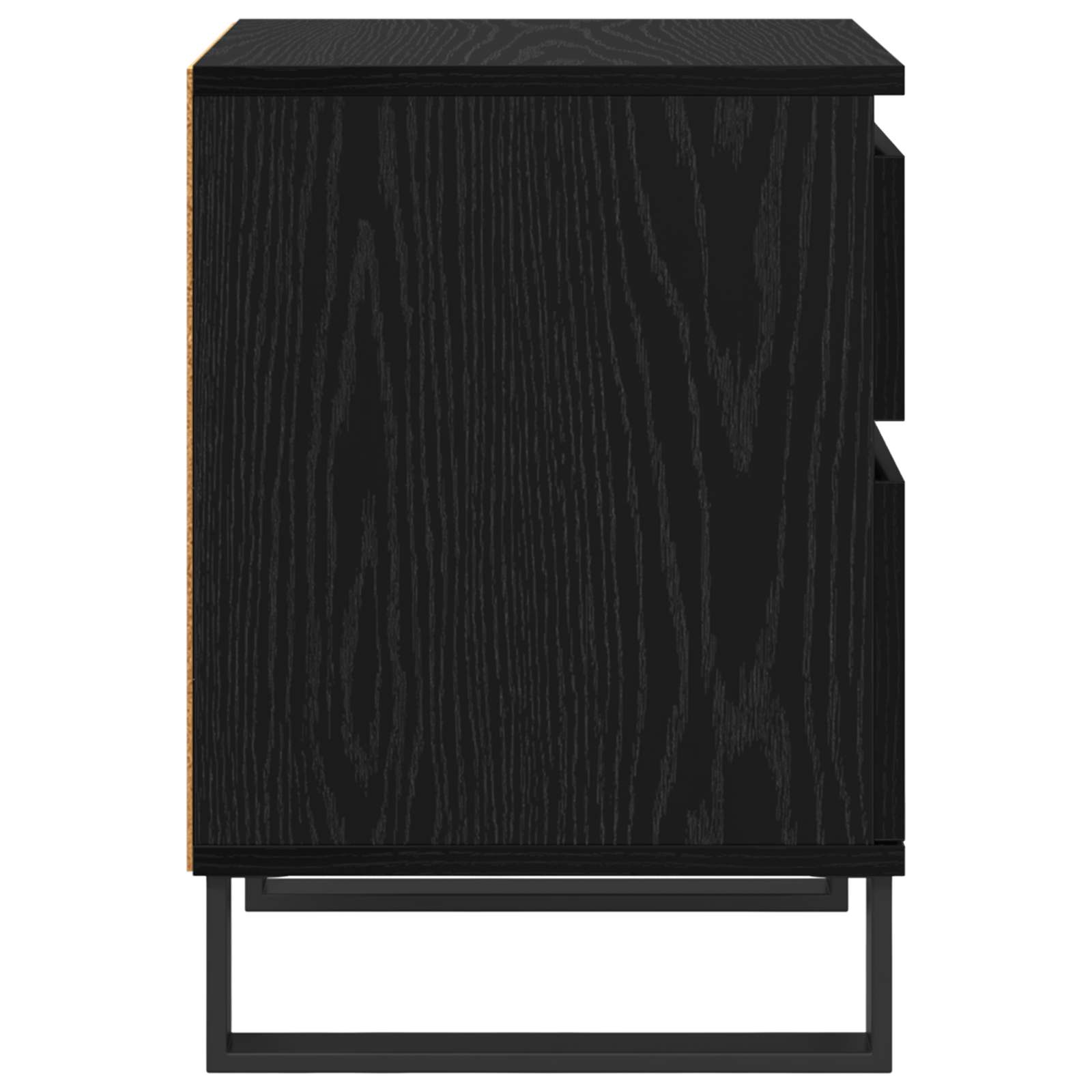 Κομοδίνο 2 pcs Μαύρη Οξυά 40 x 35 x 50 εκ. Επεξεργασμένο ξύλο - Pakobazaar