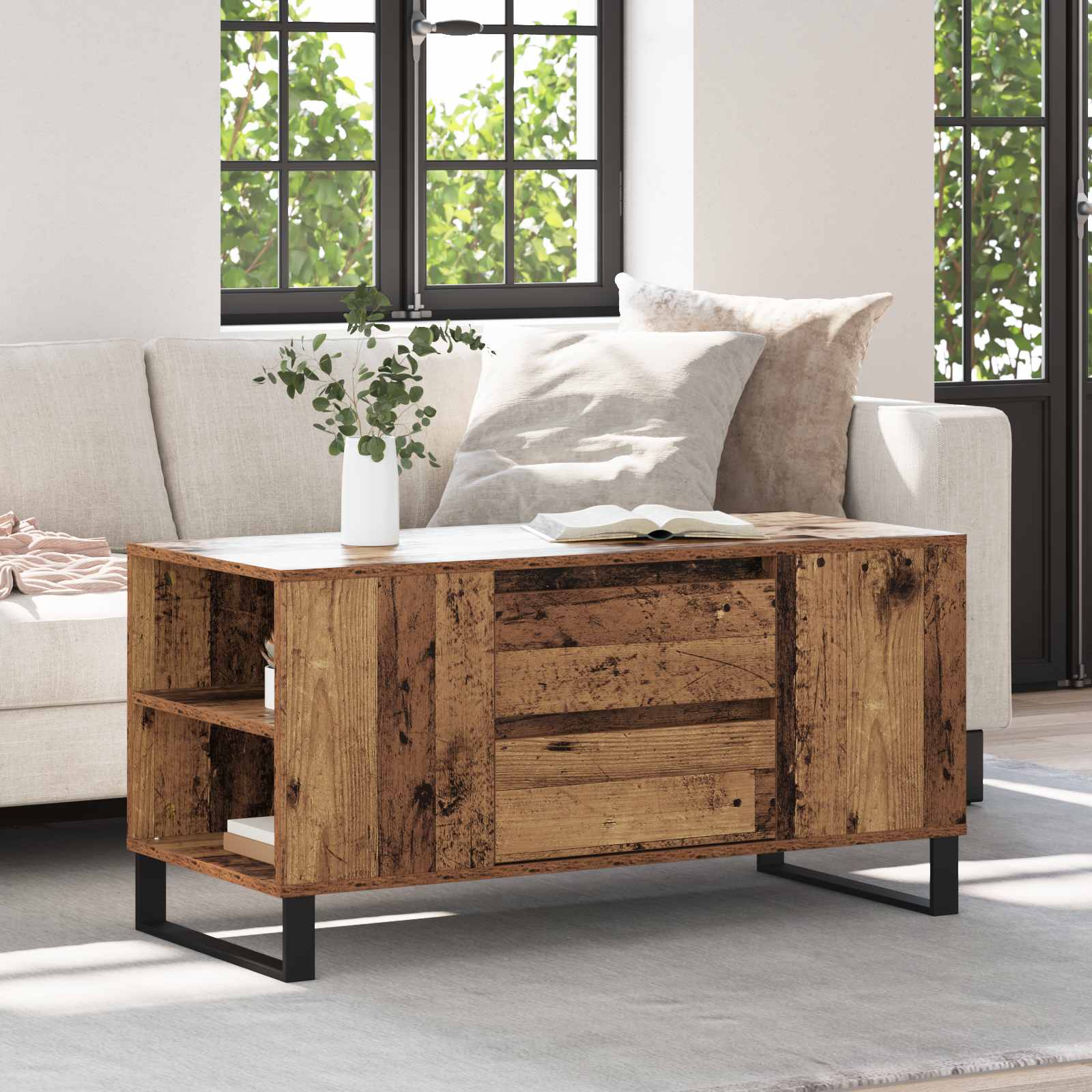Τραπεζάκι σαλονιού Παλιό Ξύλο 102 x 44,5 x 50 εκ - Pakobazaar