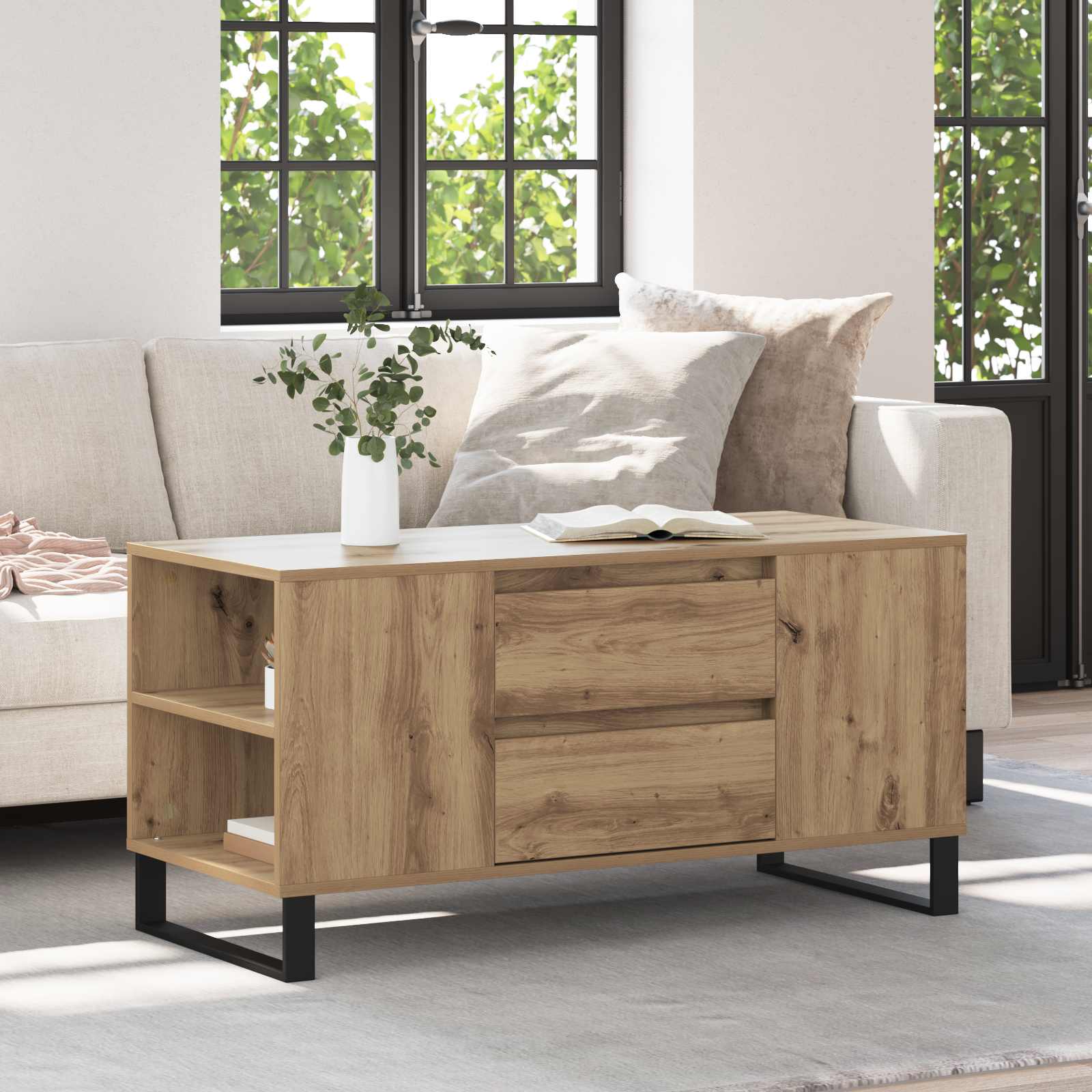Τραπεζάκι σαλονιού Artisan Oak 102 x 44,5 x 50 εκ - Pakobazaar