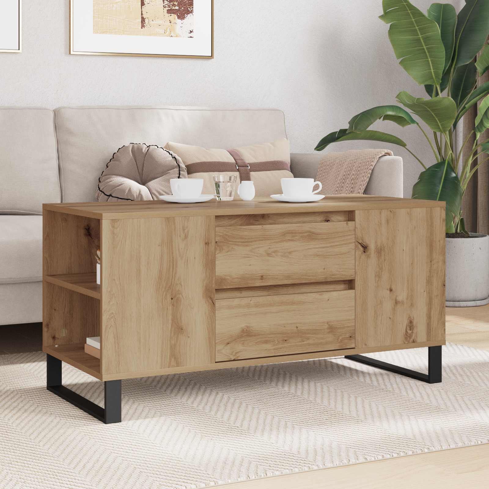 Τραπεζάκι σαλονιού Artisan Oak 102 x 44,5 x 50 εκ - Pakobazaar