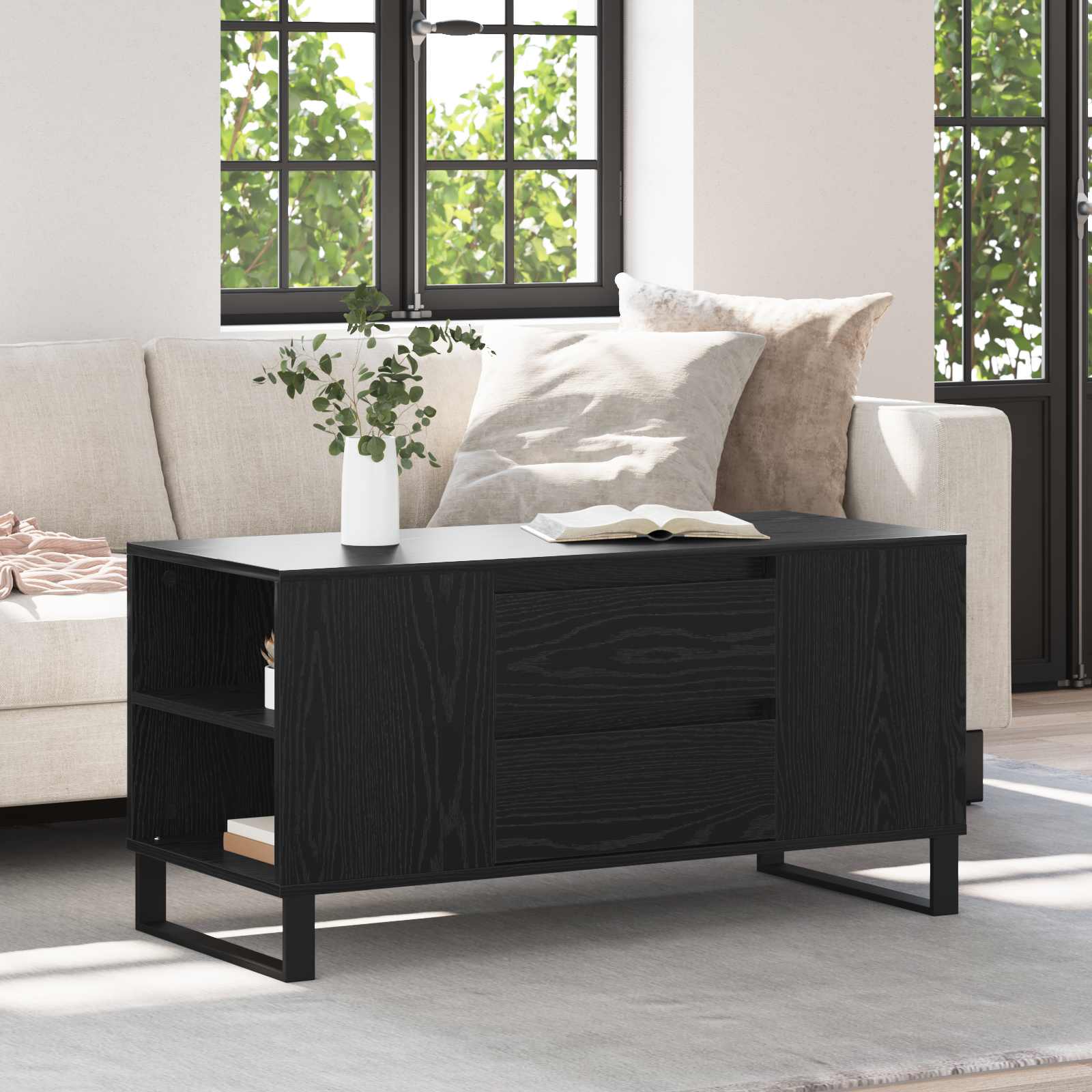 Τραπεζάκι σαλονιού Μαύρη Οξυά 102 x 44,5 x 50 εκ - Pakobazaar