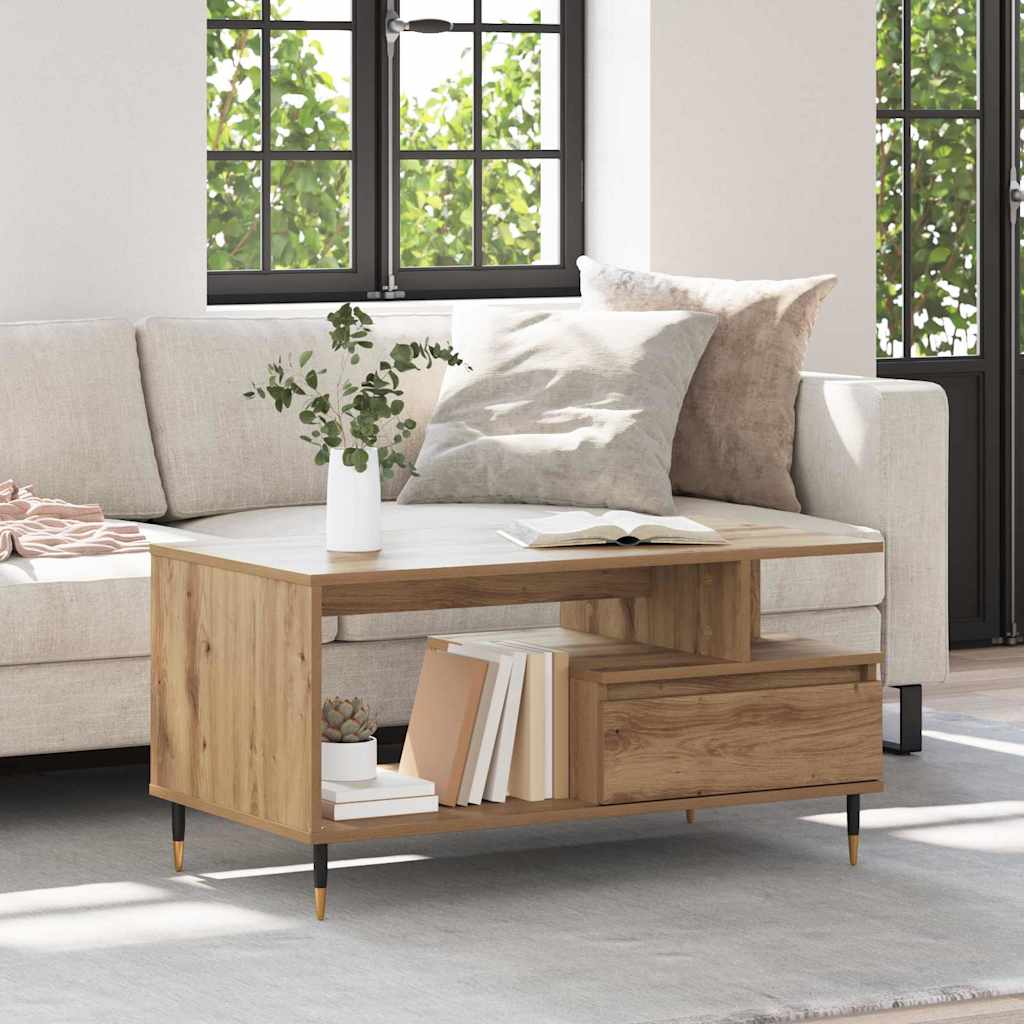 Τραπεζάκι σαλονιού με συρτάρι Artisan Oak 90 x 49 x 45 εκ - Pakobazaar