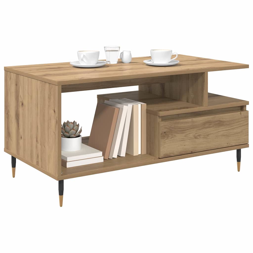 Τραπεζάκι σαλονιού με συρτάρι Artisan Oak 90 x 49 x 45 εκ - Pakobazaar