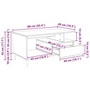 Τραπεζάκι σαλονιού με συρτάρι Artisan Oak 90 x 49 x 45 εκ - Pakobazaar
